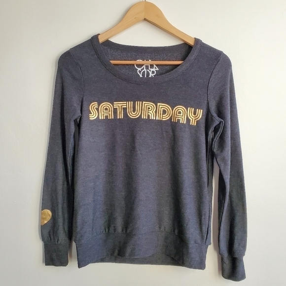 Chaser Golden Saturday Graphic Print Cozy Knit Pullover Sweatshirt NWT XS - Picture 8 of 13